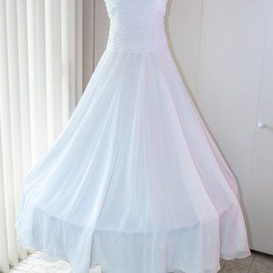 Landa, Polyester White Wedding Dress